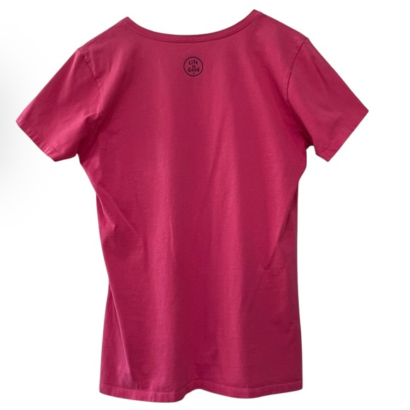 Life Is Good Crusher Tee V-Neck “Take Me to the Ocean” Pink Classic Fit Medium - Picture 4 of 9